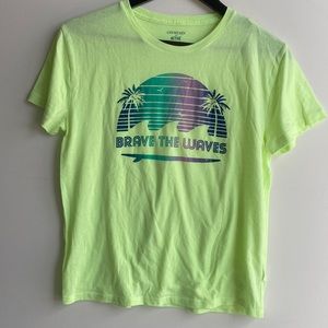 Jcrew Crewcuts tee, girls. Neon yellow size 15/16.
